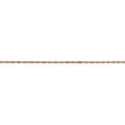14K Yellow Gold 1mm Singapore Twisted Bracelet Anklet Choker Necklace Pendant Chain