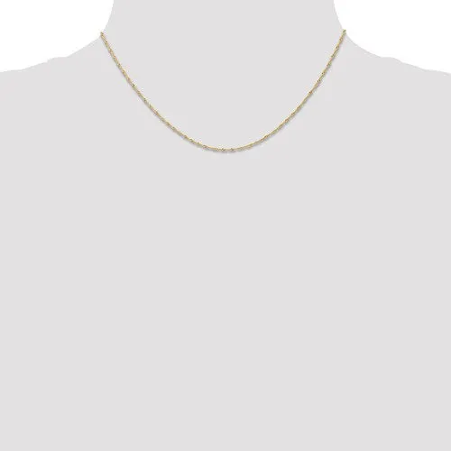 14K Yellow Gold 1mm Singapore Twisted Bracelet Anklet Choker Necklace Pendant Chain