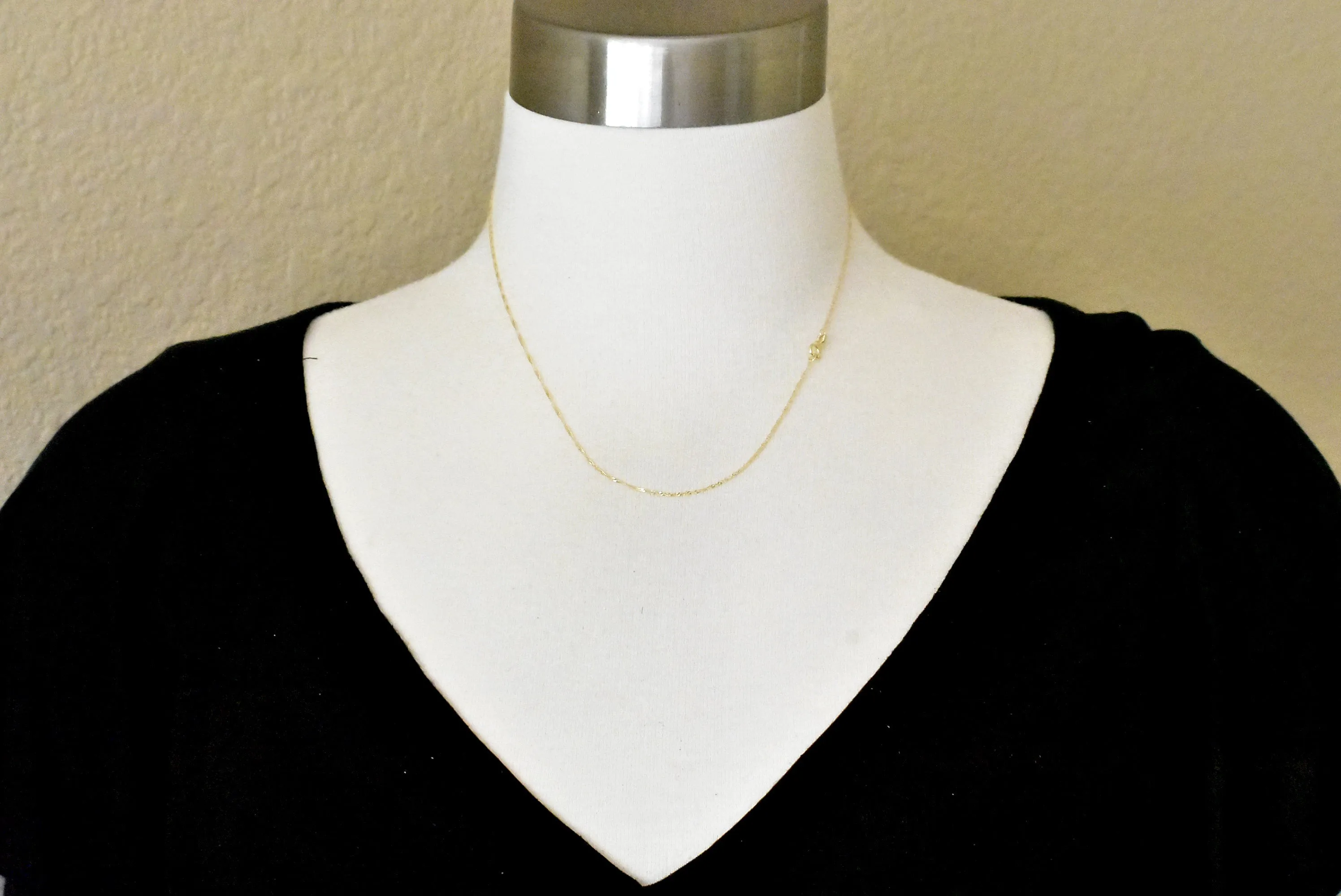 14K Yellow Gold 1mm Singapore Twisted Bracelet Anklet Choker Necklace Pendant Chain