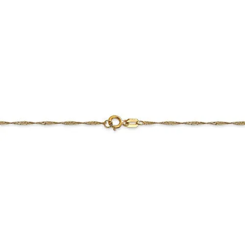 14K Yellow Gold 1mm Singapore Twisted Bracelet Anklet Choker Necklace Pendant Chain
