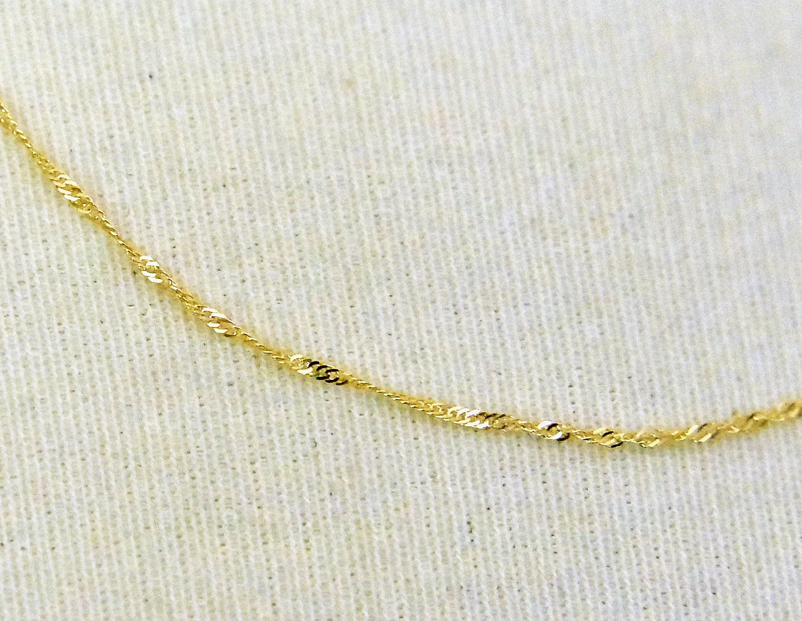 14K Yellow Gold 1mm Singapore Twisted Bracelet Anklet Choker Necklace Pendant Chain