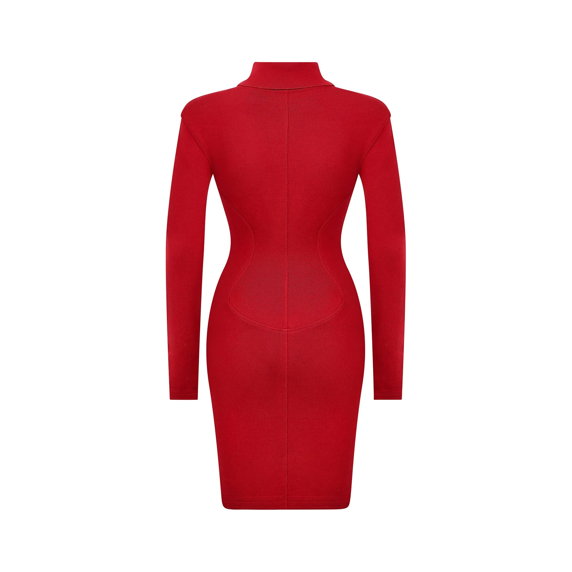 1990s Alaia Red Knitted Body Con Dress