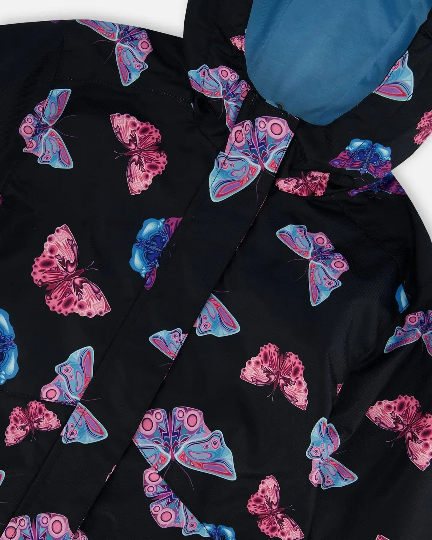 3-In-1 Mid-Season Outerwear Set With Printed Jacket Light Blue And Multicolored Butterflies