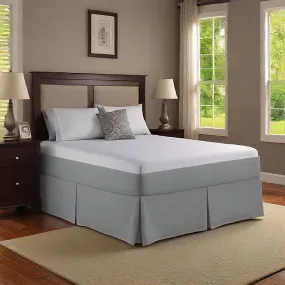 32 Inch Drop Tailored Bed Skirt Egyptian Cotton Split Corner Pleated Silver 1000TC