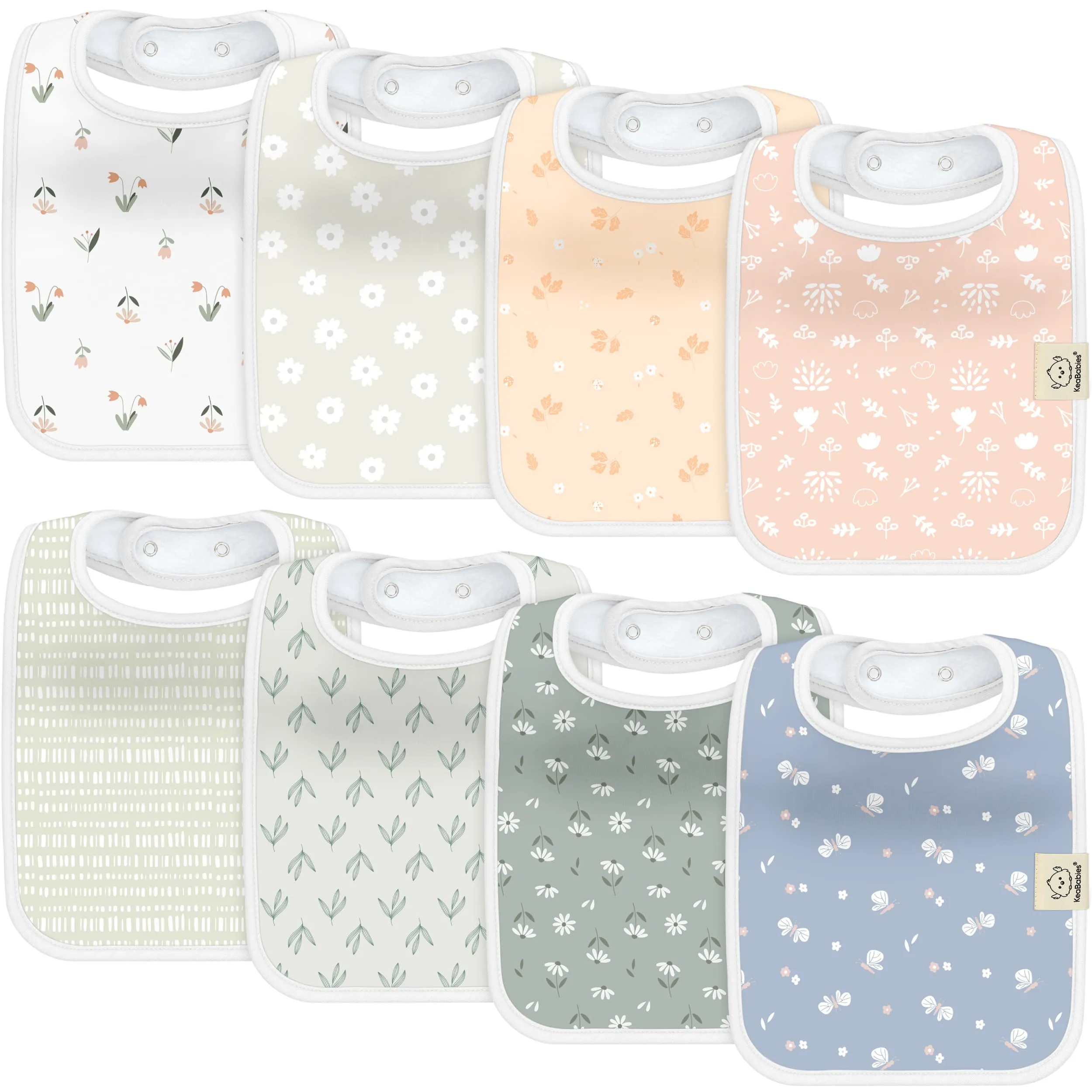 8-Pack Coast Drool Bibs (Fleur)