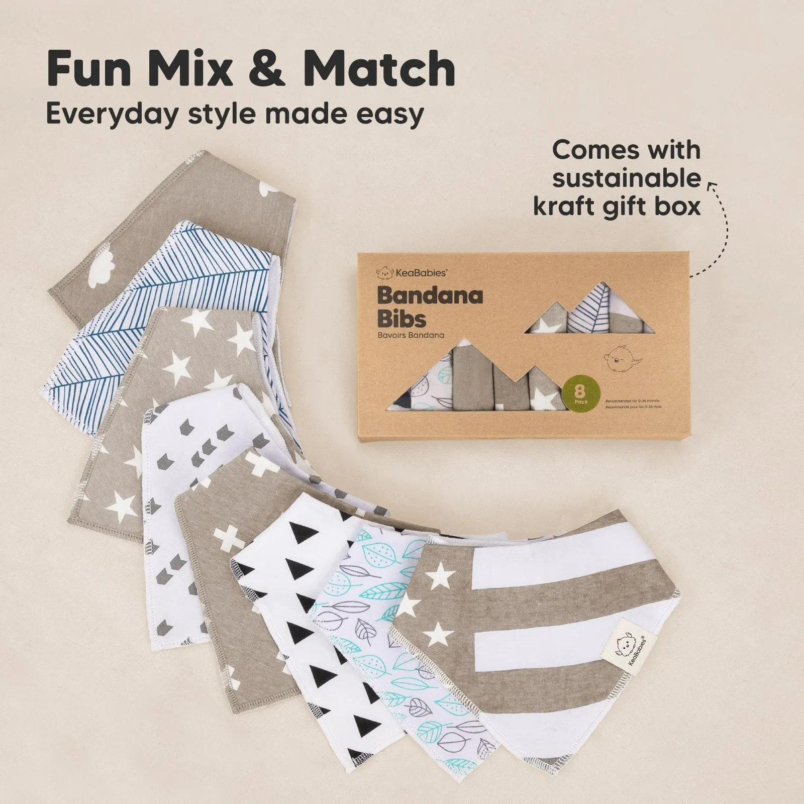 8-Pack Organic Bandana Bibs (Boy)
