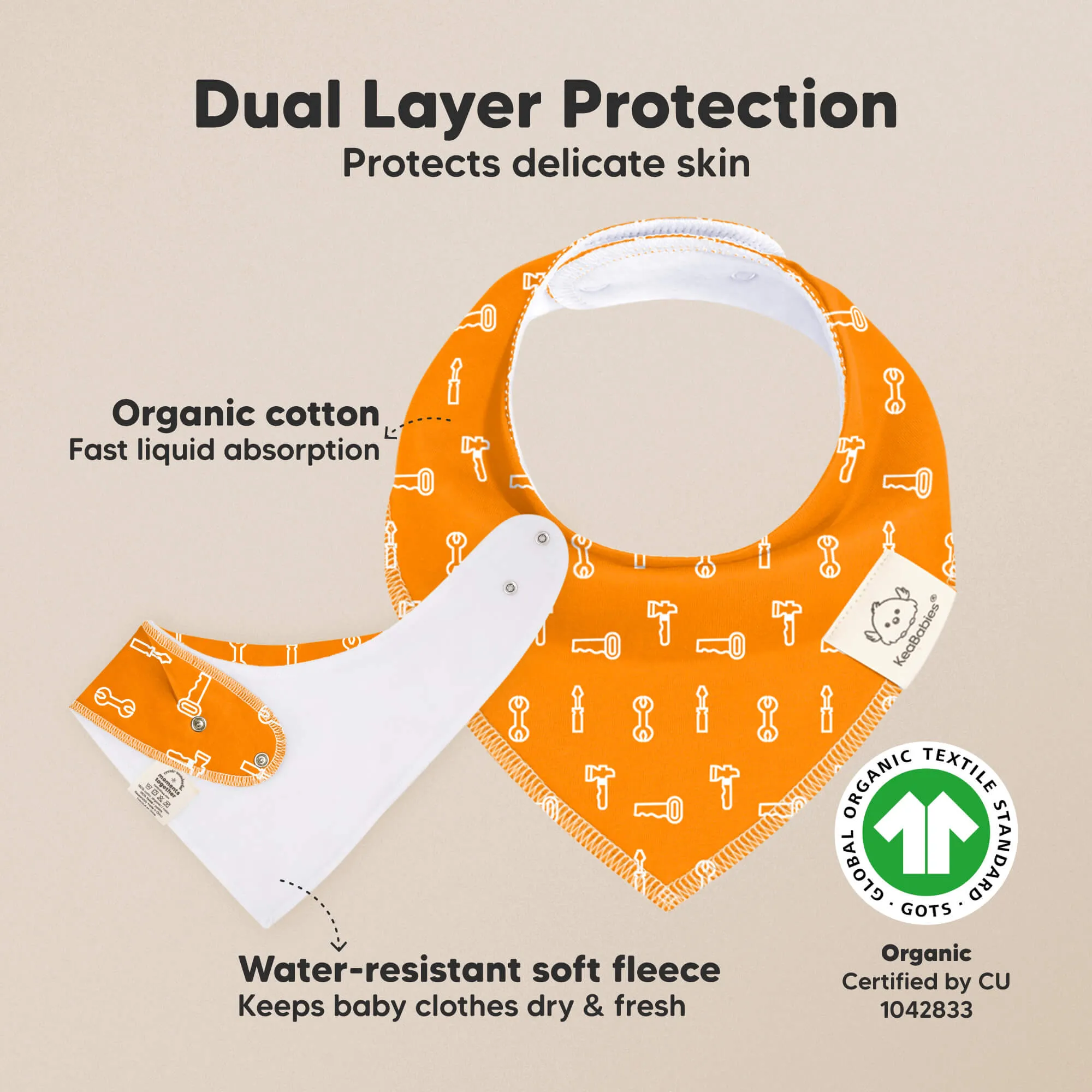 8-Pack Organic Bandana Bibs (Builders)