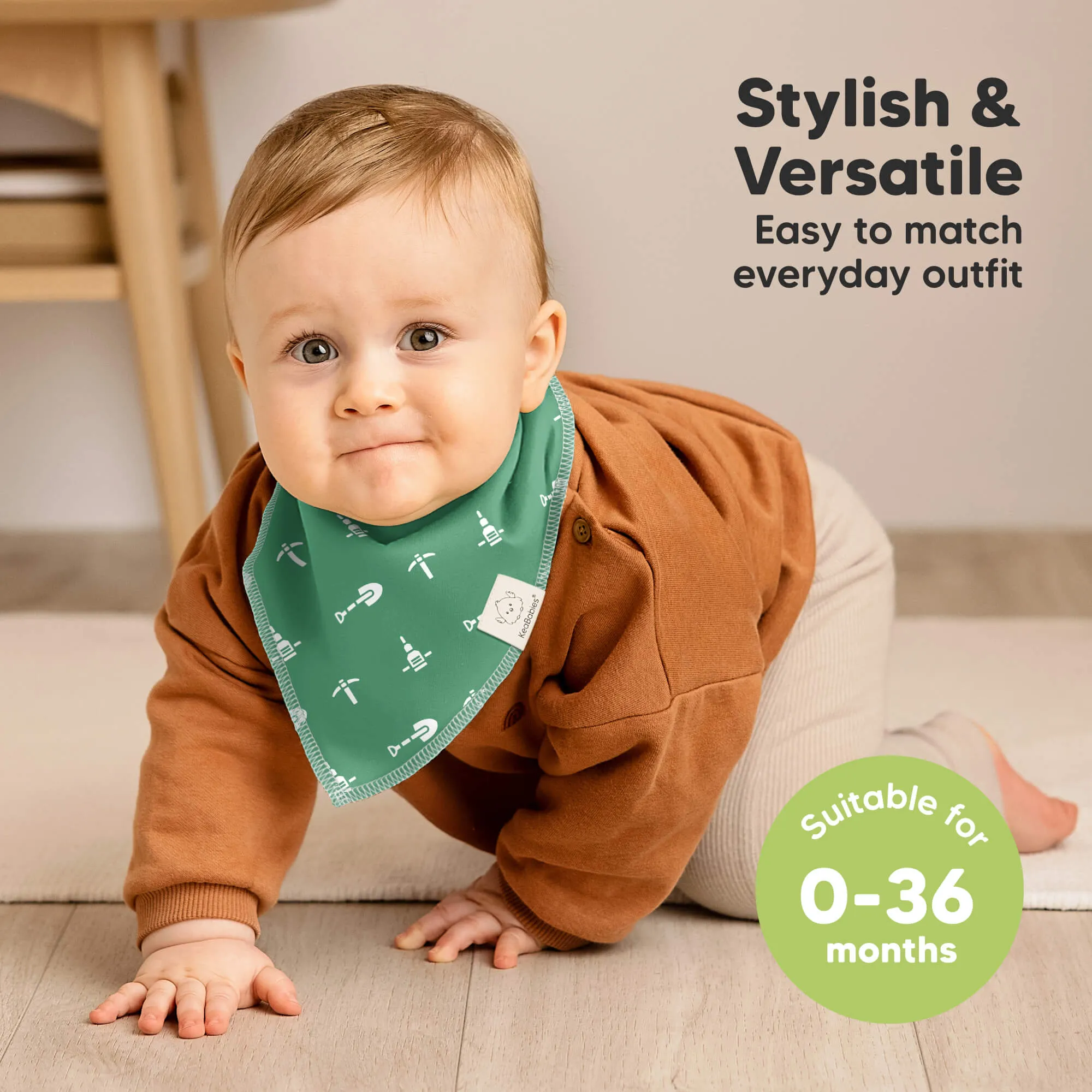 8-Pack Organic Bandana Bibs (Builders)