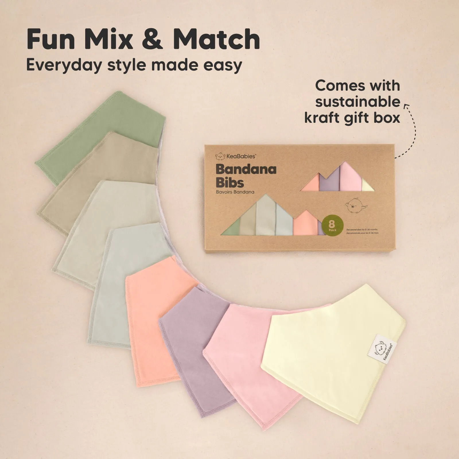 8-Pack Organic Bandana Bibs (Embrace)