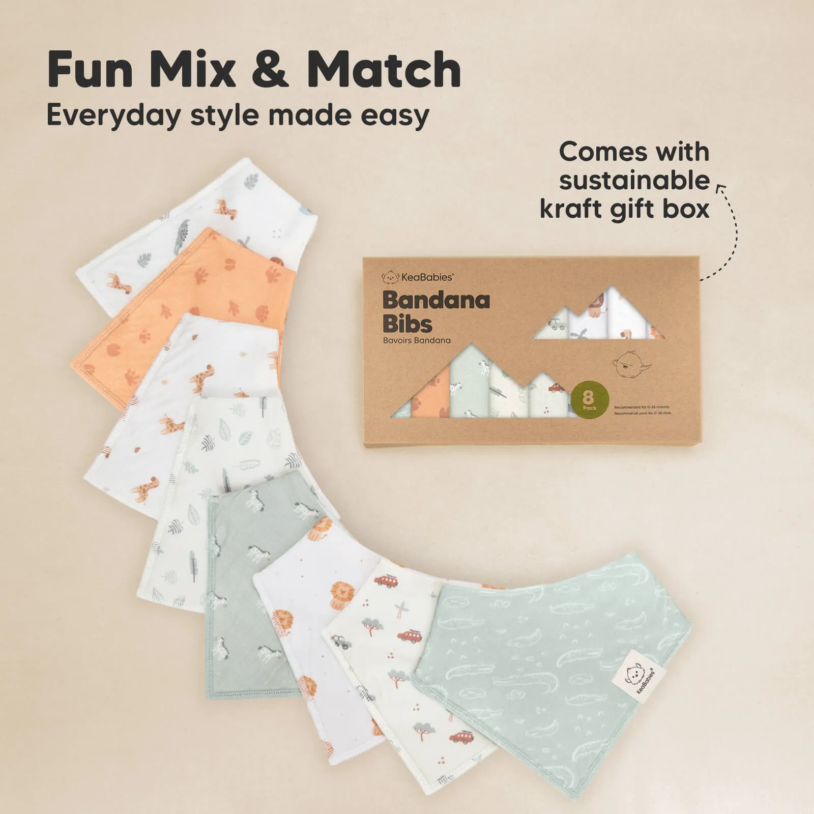 8-Pack Organic Bandana Bibs (Wilderness)