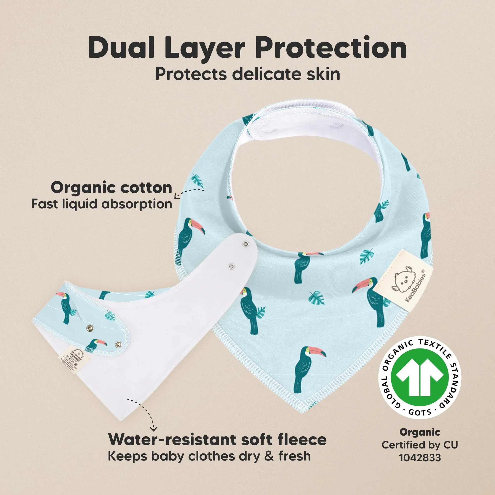 8-Pack Organic Bandana Bibs (Wildscape)