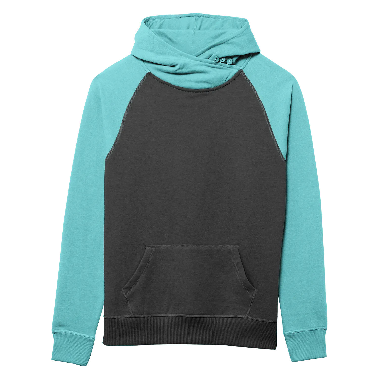 82182 Women's Cozy Asym Hood - Two Tone Colors