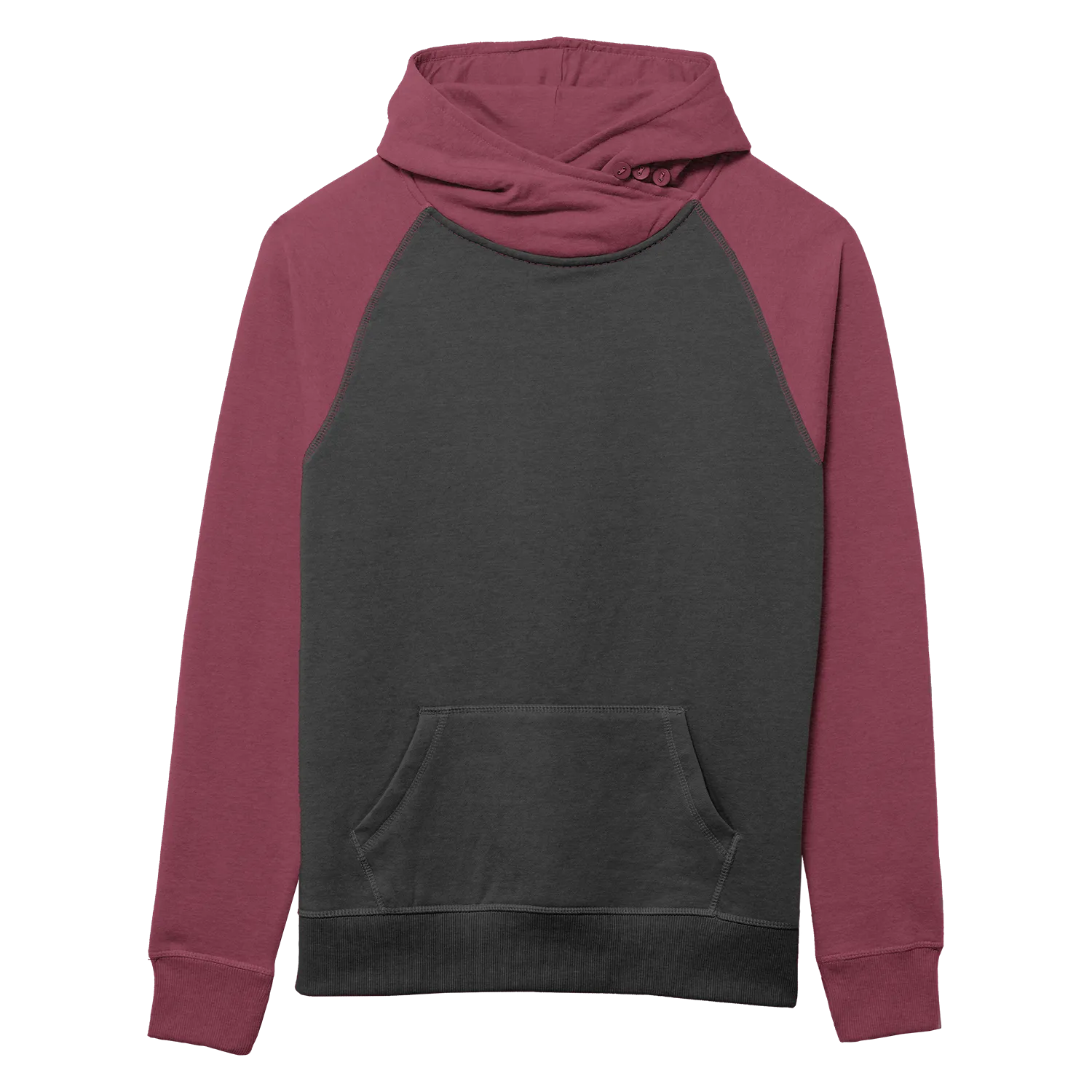 82182 Women's Cozy Asym Hood - Two Tone Colors