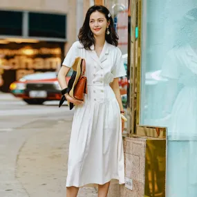 8GIRLS BUTTON TROUGH MIDI DRESS WITH SHIRRED WAIST