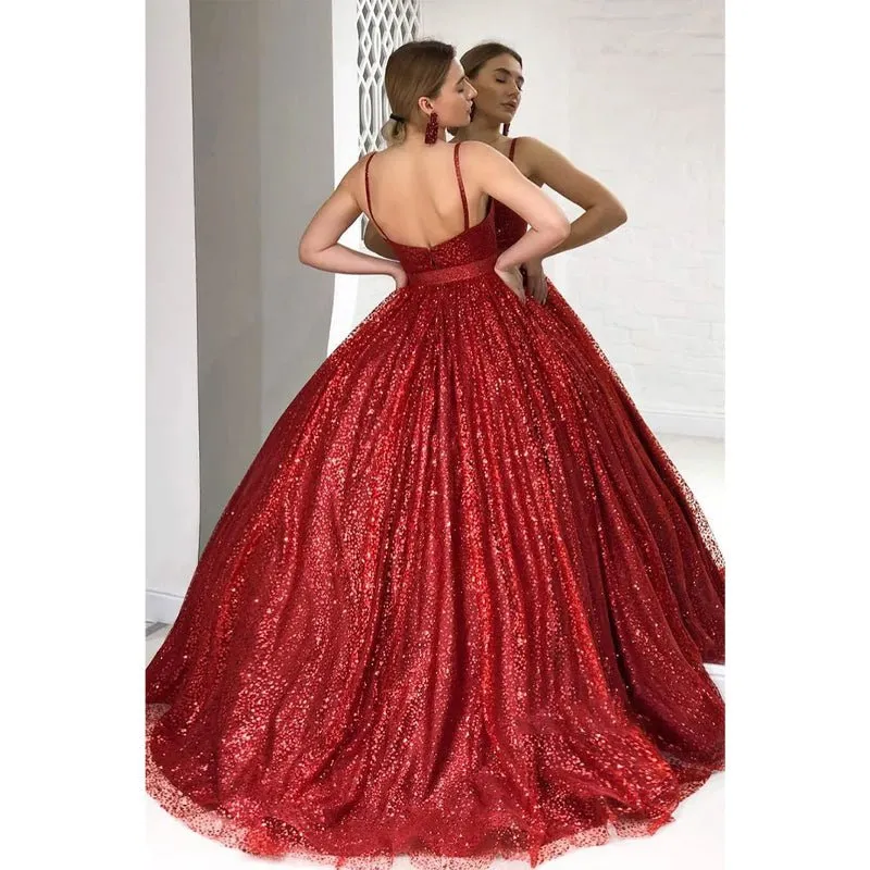 A-line Spaghetti Straps Appliques Formal Dress