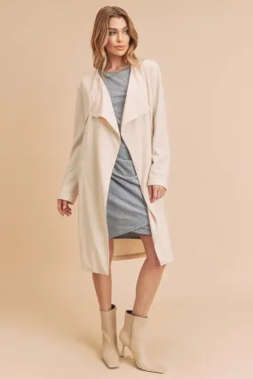 Aemi   Co Open Front Long Sleeve Longline Coat