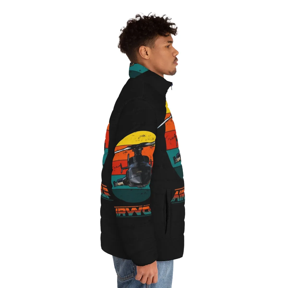 Airwolf 1980s Retro Puffer Jacket: Iconic 80s TV Series Style
