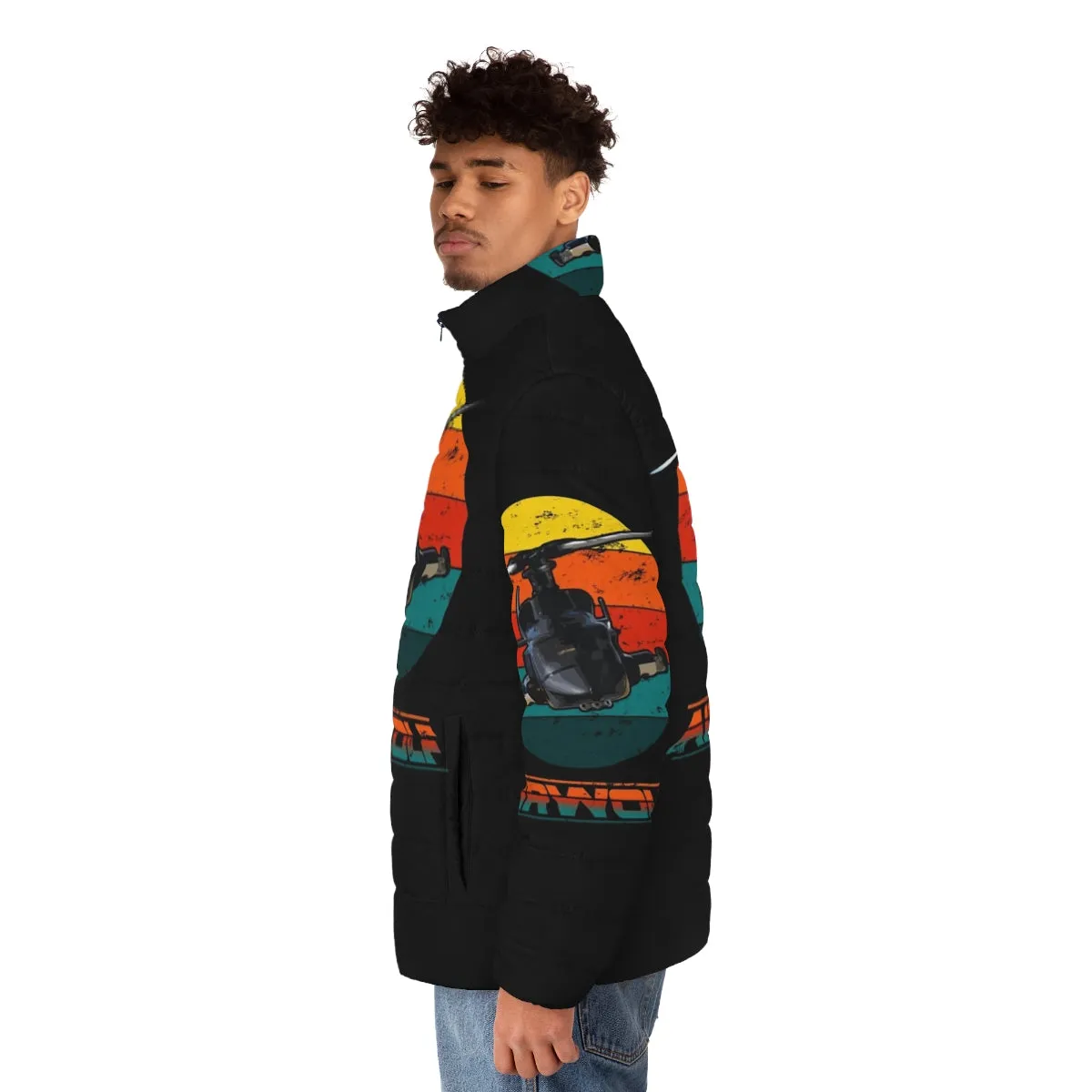 Airwolf 1980s Retro Puffer Jacket: Iconic 80s TV Series Style