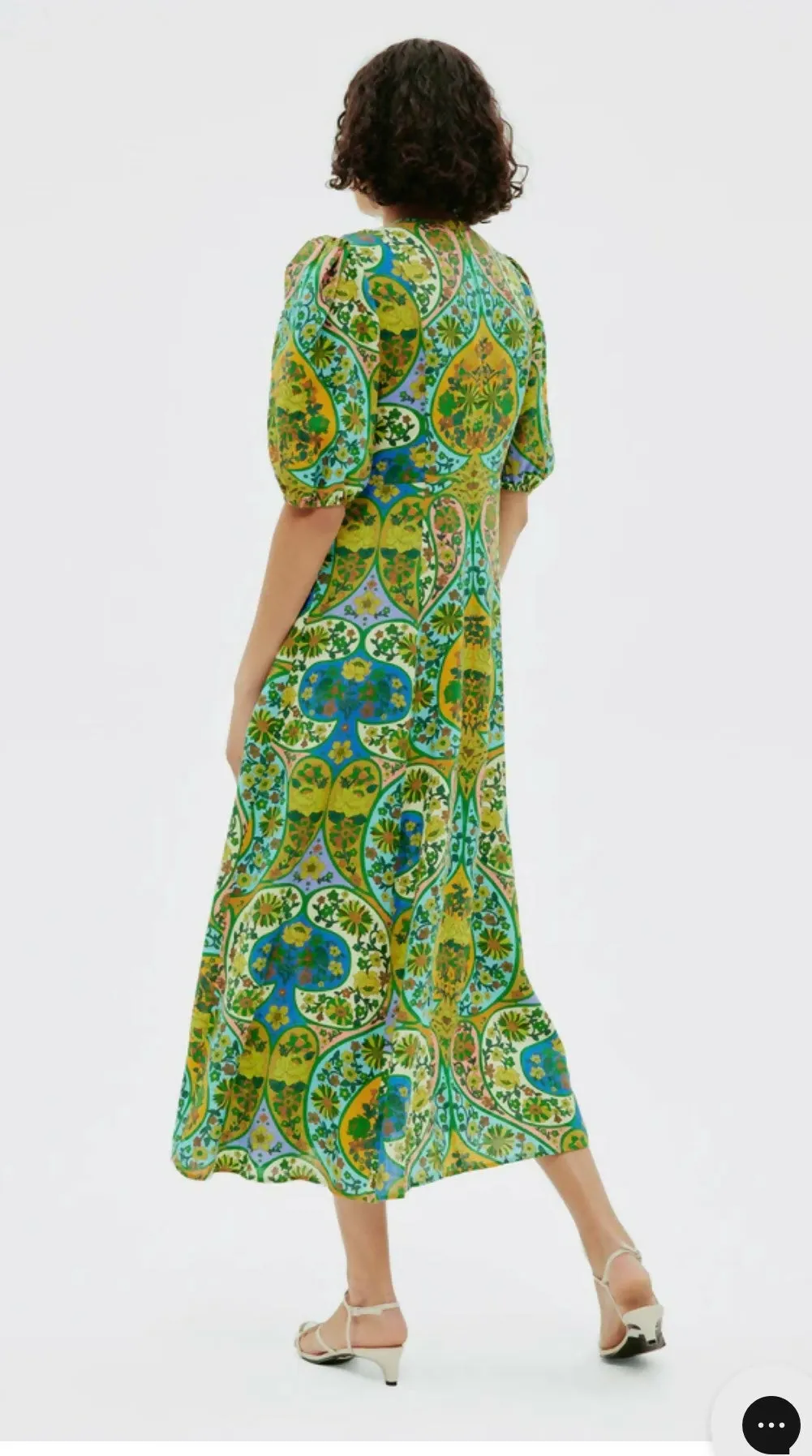 Alemais Sofie Puff Sleeve Midi Dress Multi Size AU 14 & 16