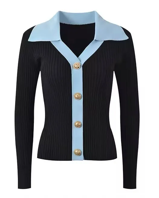 Ana Sweater || Blue Black