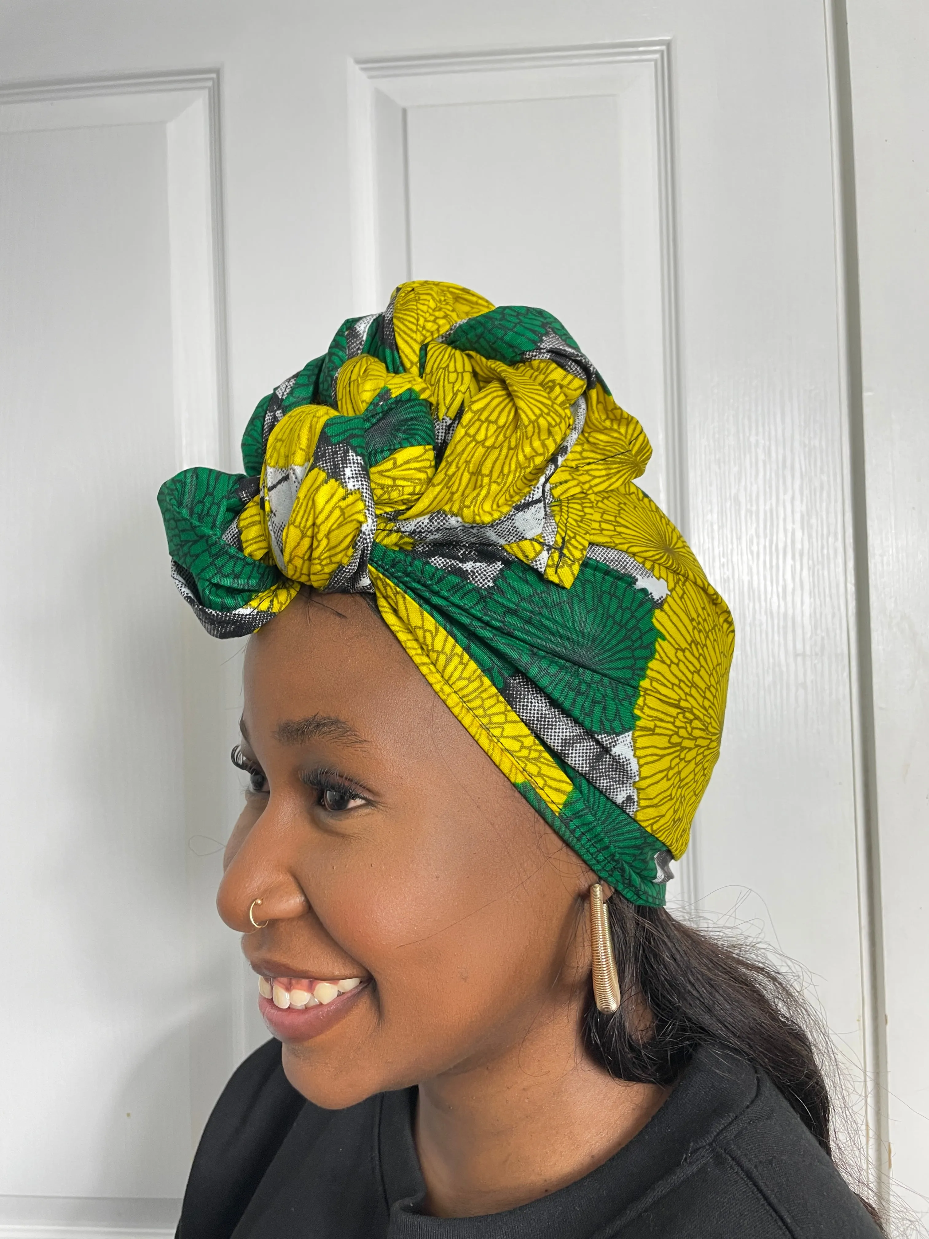 Anthonia Yellow and Green Ankara Headwrap/Scarf