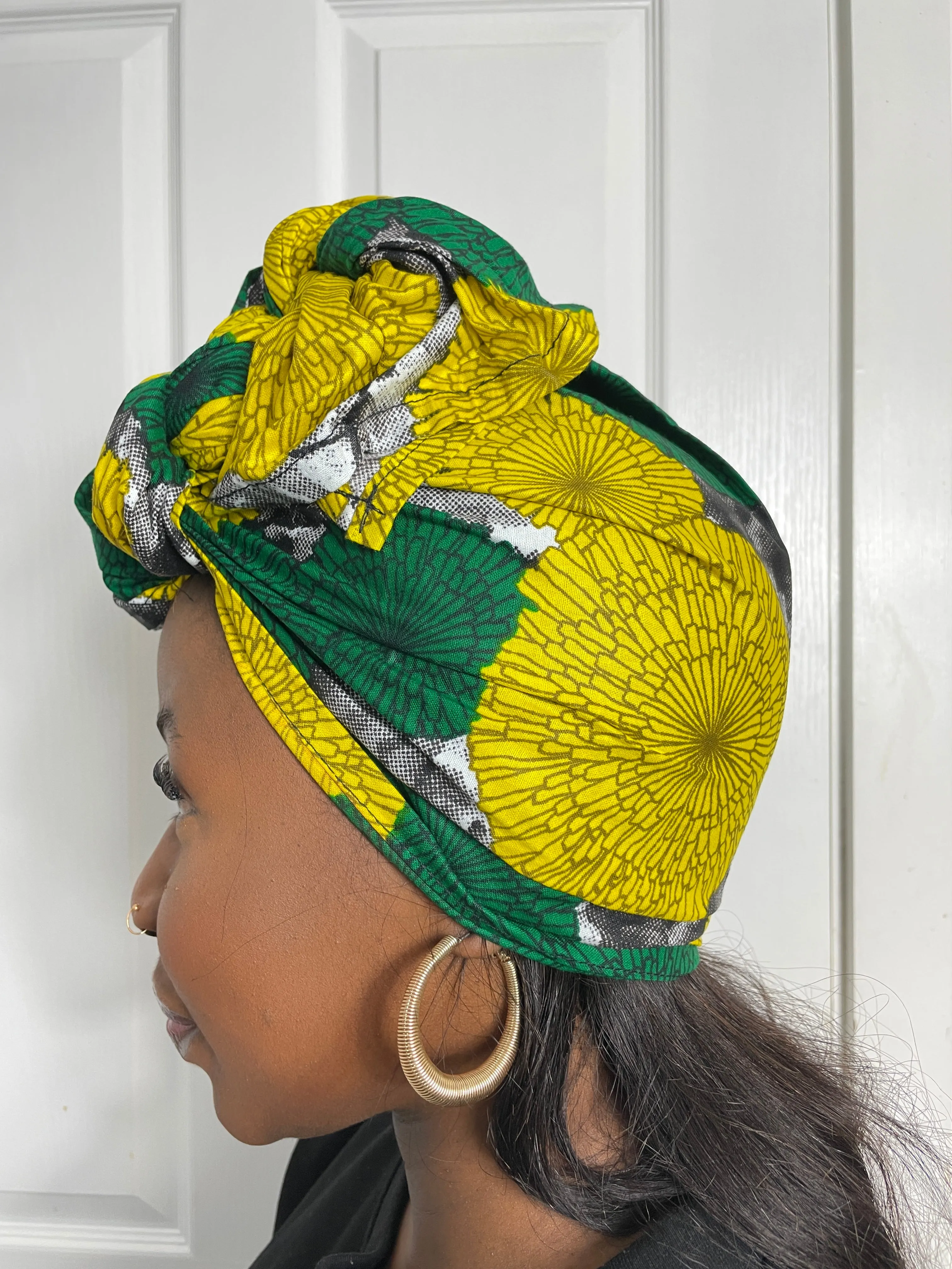 Anthonia Yellow and Green Ankara Headwrap/Scarf