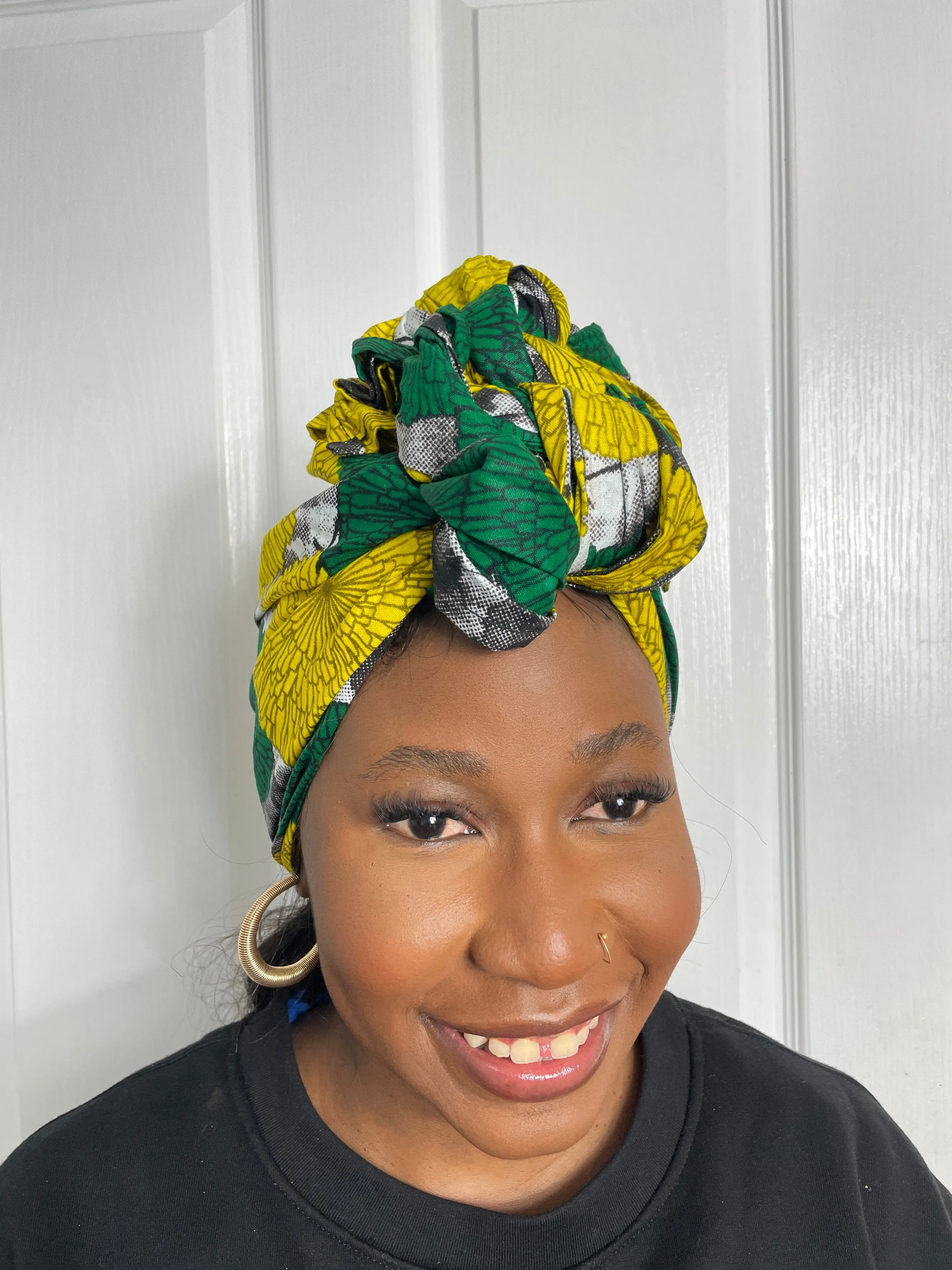 Anthonia Yellow and Green Ankara Headwrap/Scarf