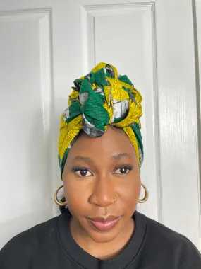 Anthonia Yellow and Green Ankara Headwrap/Scarf