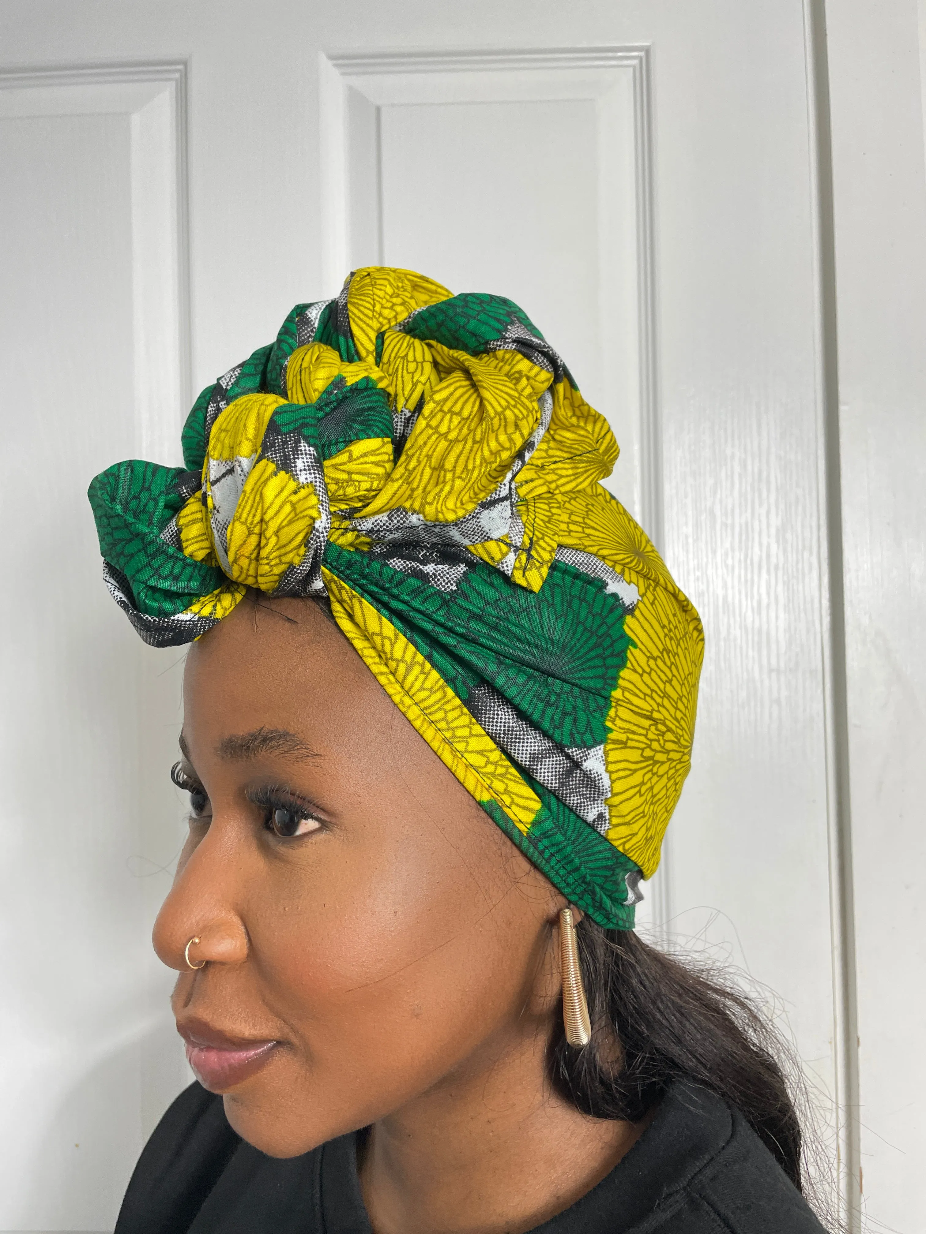 Anthonia Yellow and Green Ankara Headwrap/Scarf