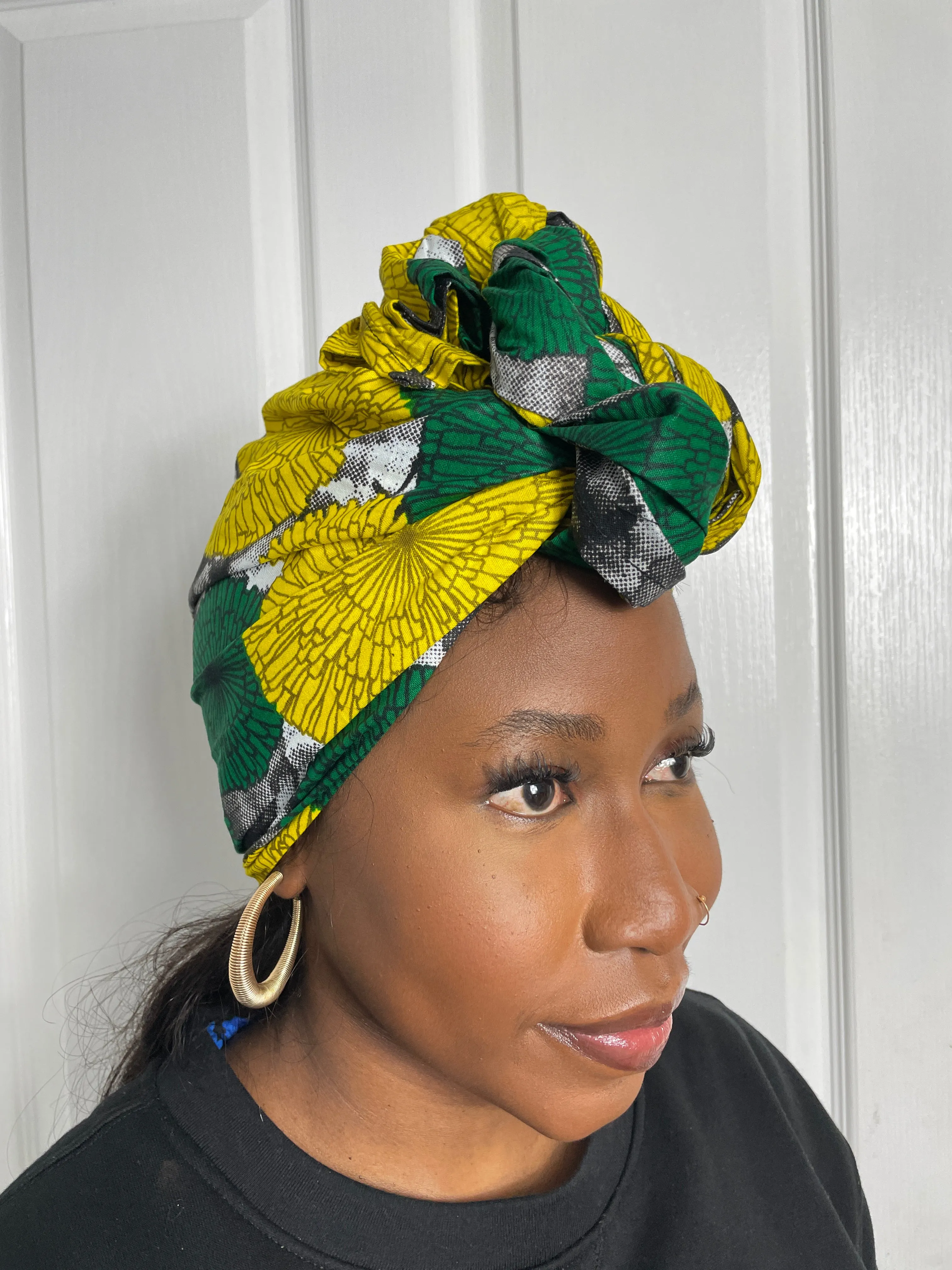 Anthonia Yellow and Green Ankara Headwrap/Scarf