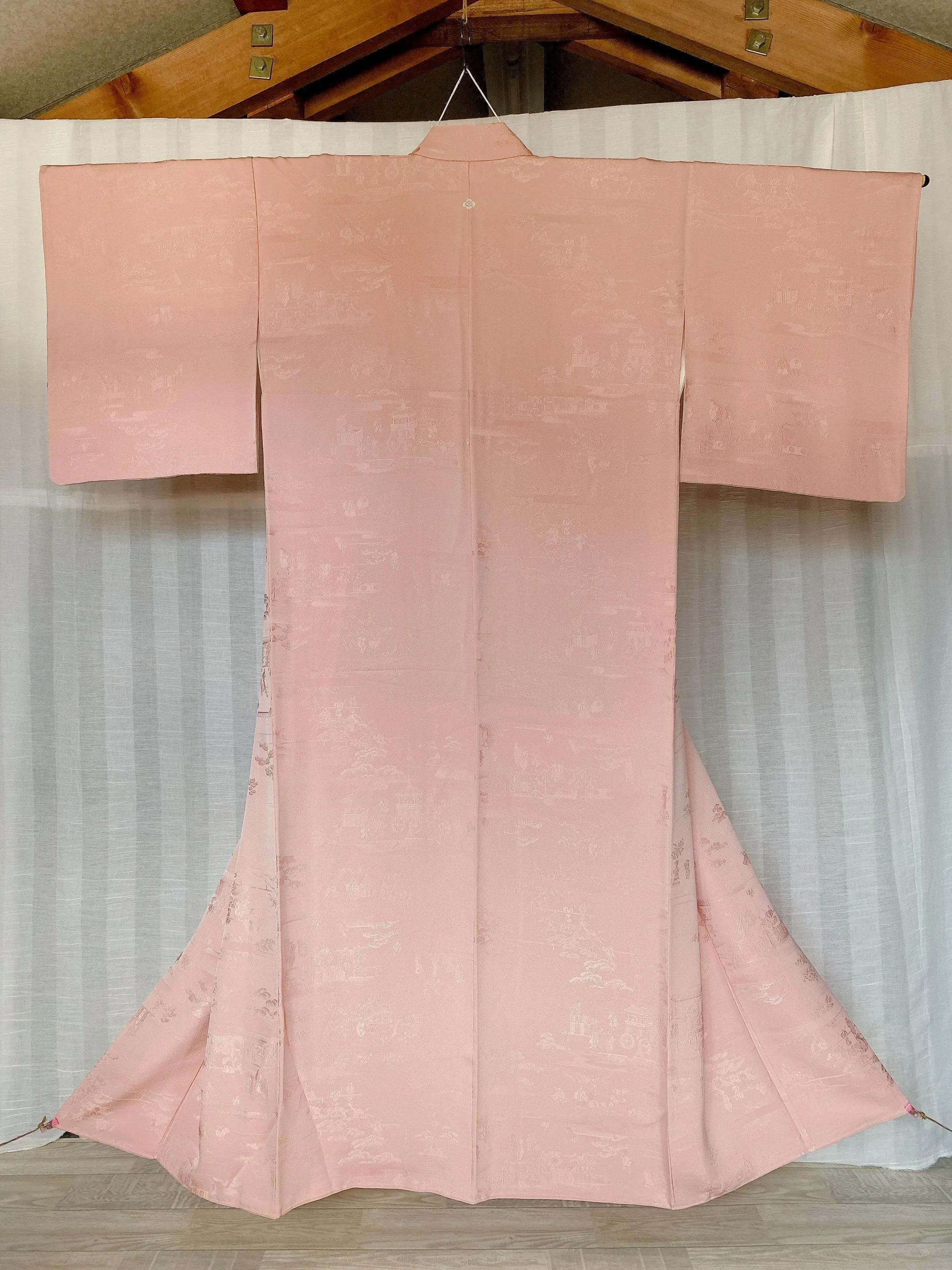 Authentic Kimono, Silk robe, Jujube Pattern, Komon, Deessing gown, Japanese style, Traditional wear from Japan, Sumie, Suibokuga