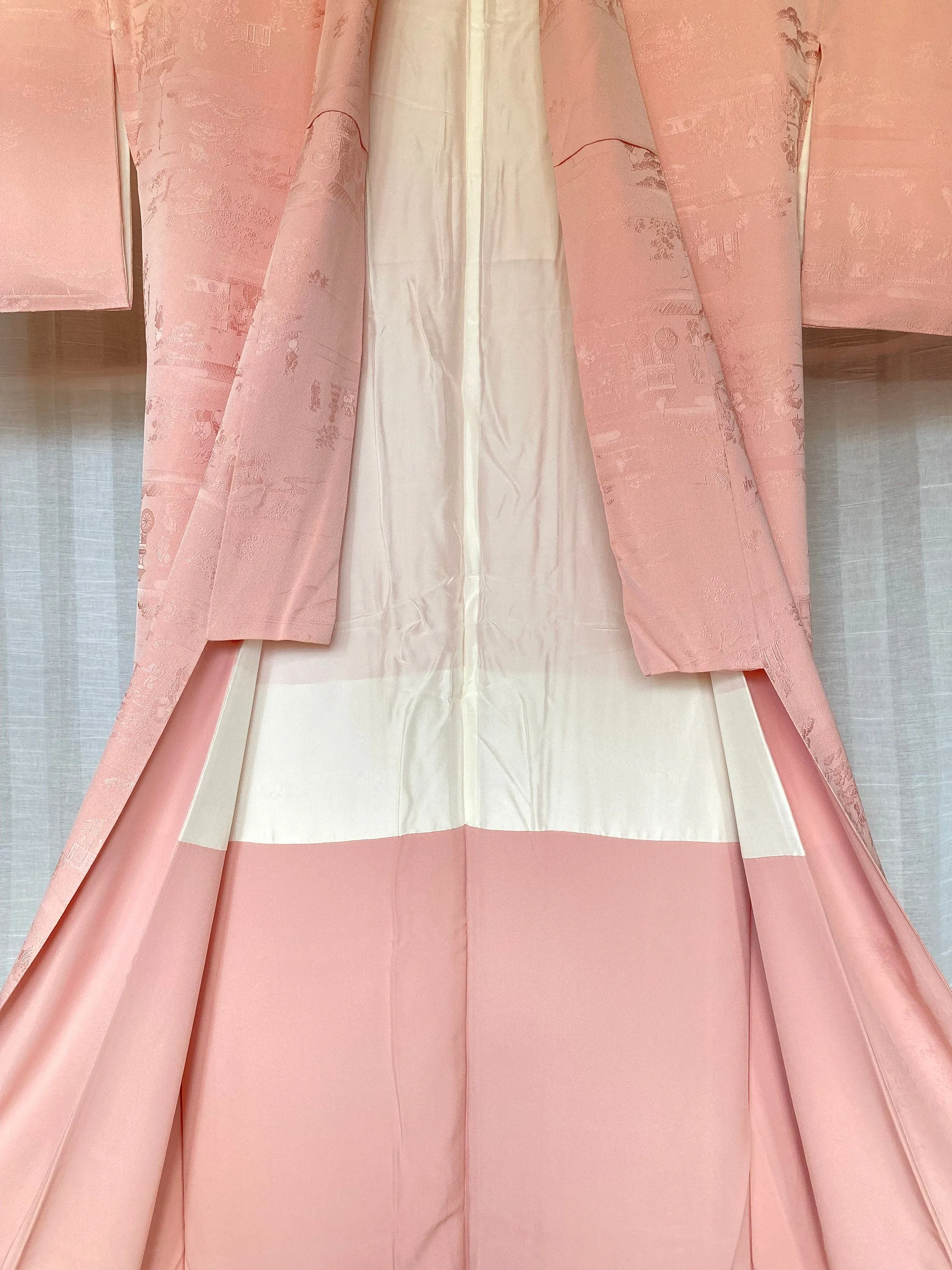Authentic Kimono, Silk robe, Jujube Pattern, Komon, Deessing gown, Japanese style, Traditional wear from Japan, Sumie, Suibokuga