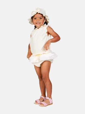 Baby Girl Amalia Collection 3 Piece Summer Set - Ivory Yellow