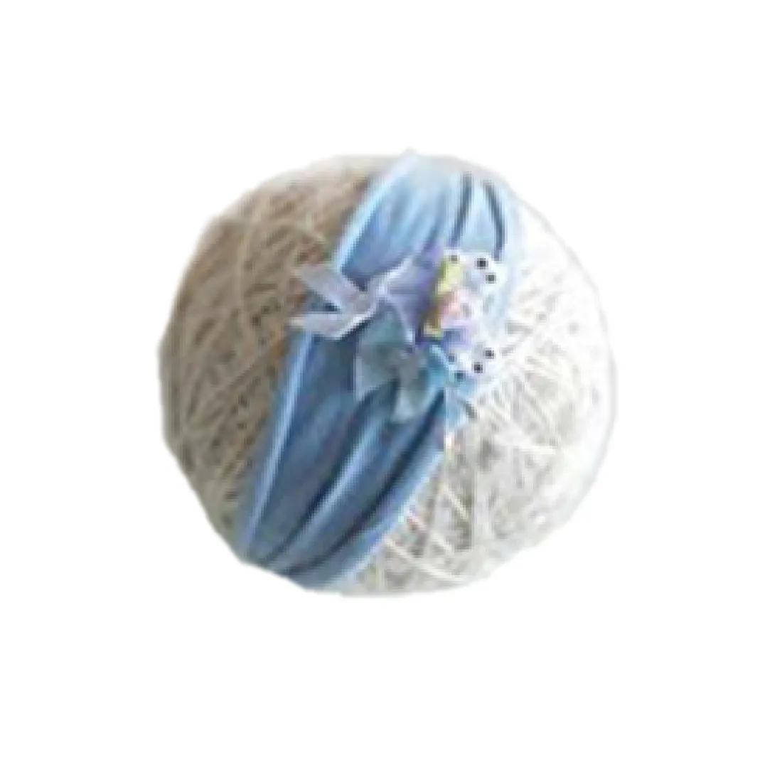 Babymoon ( Set of 3 ) Jersey Stretcheable Baby Photography Shoot Bean Bag Layer,Hairband And Wrap-Light Blue