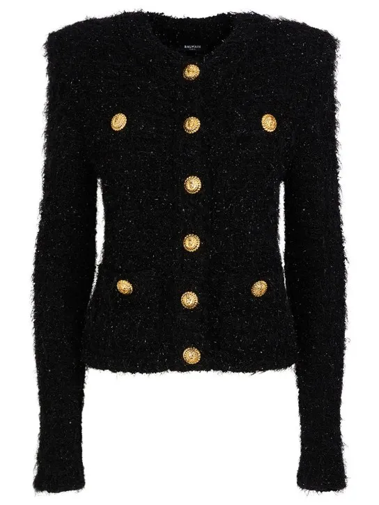 Balmain   Maze viscose blend tweed jacket 