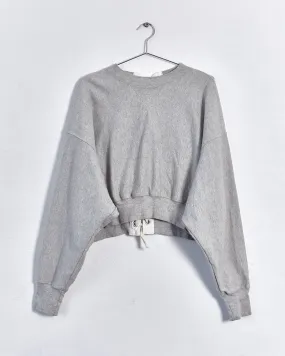 Bassike tie back sweatshirt, grey, 10-12