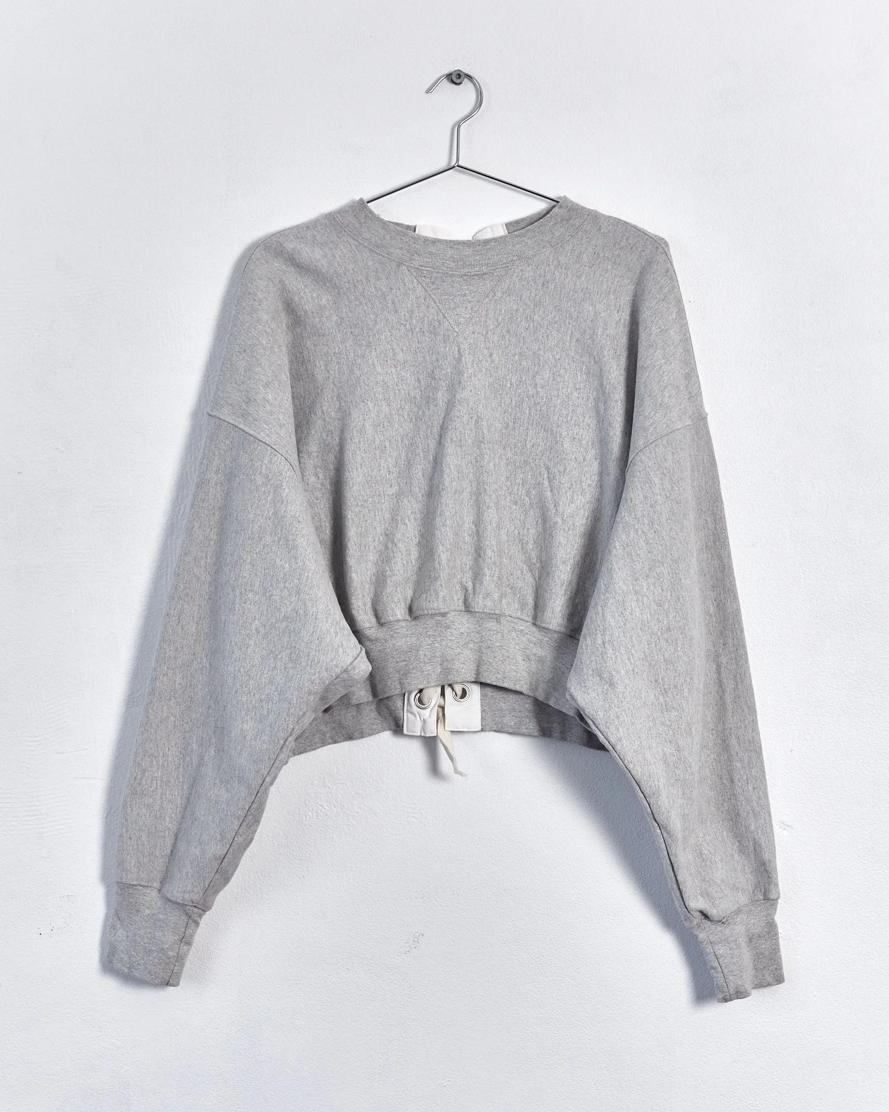 Bassike tie back sweatshirt, grey, 10-12