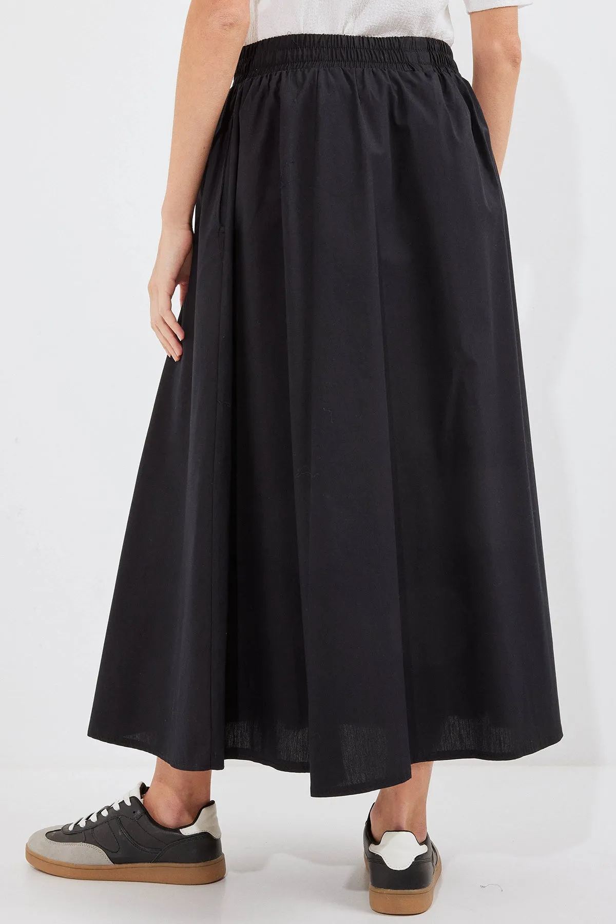BGD Women Woman Pocket Detailed Long Skirt 8024 - Black - Avondale