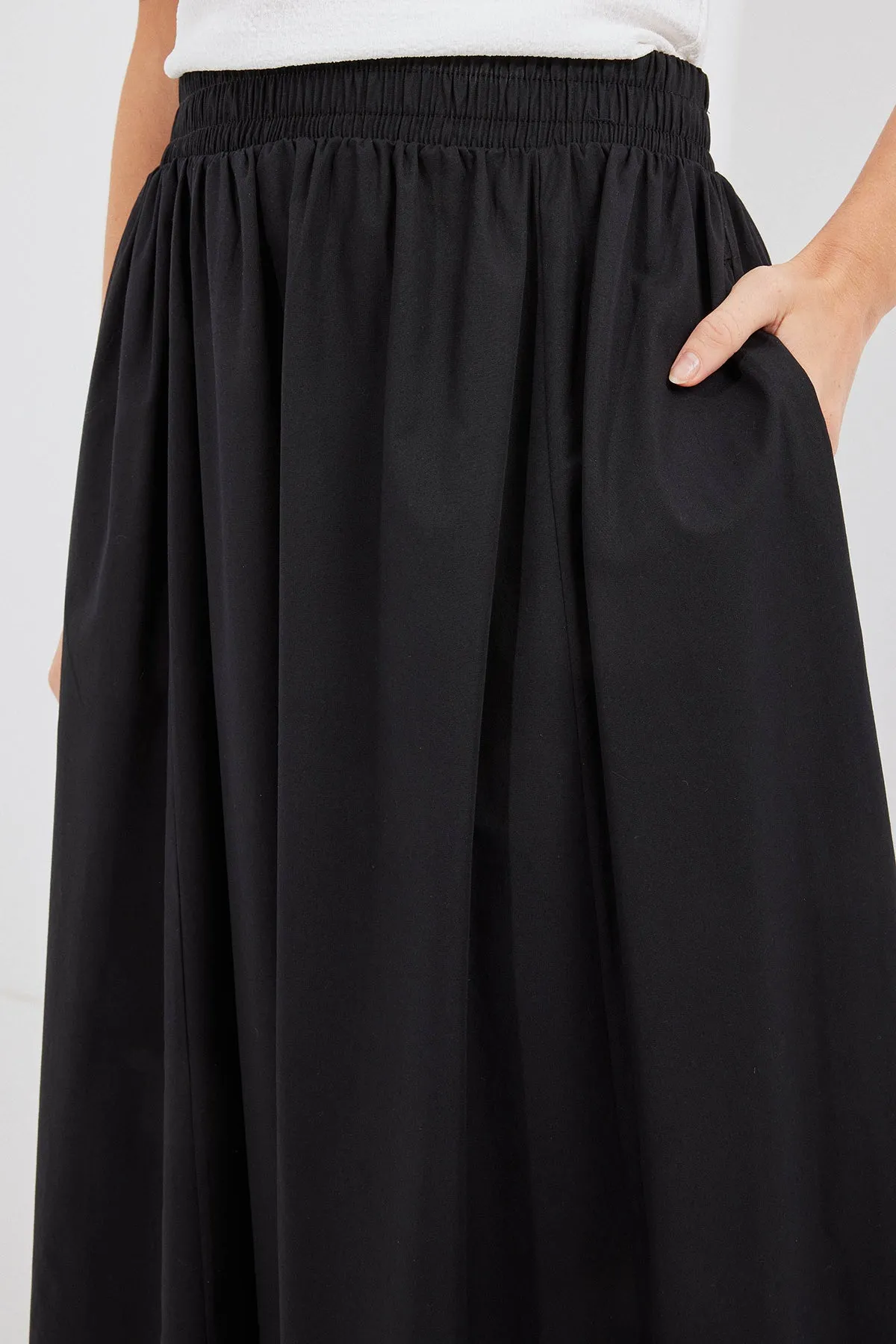 BGD Women Woman Pocket Detailed Long Skirt 8024 - Black - Avondale