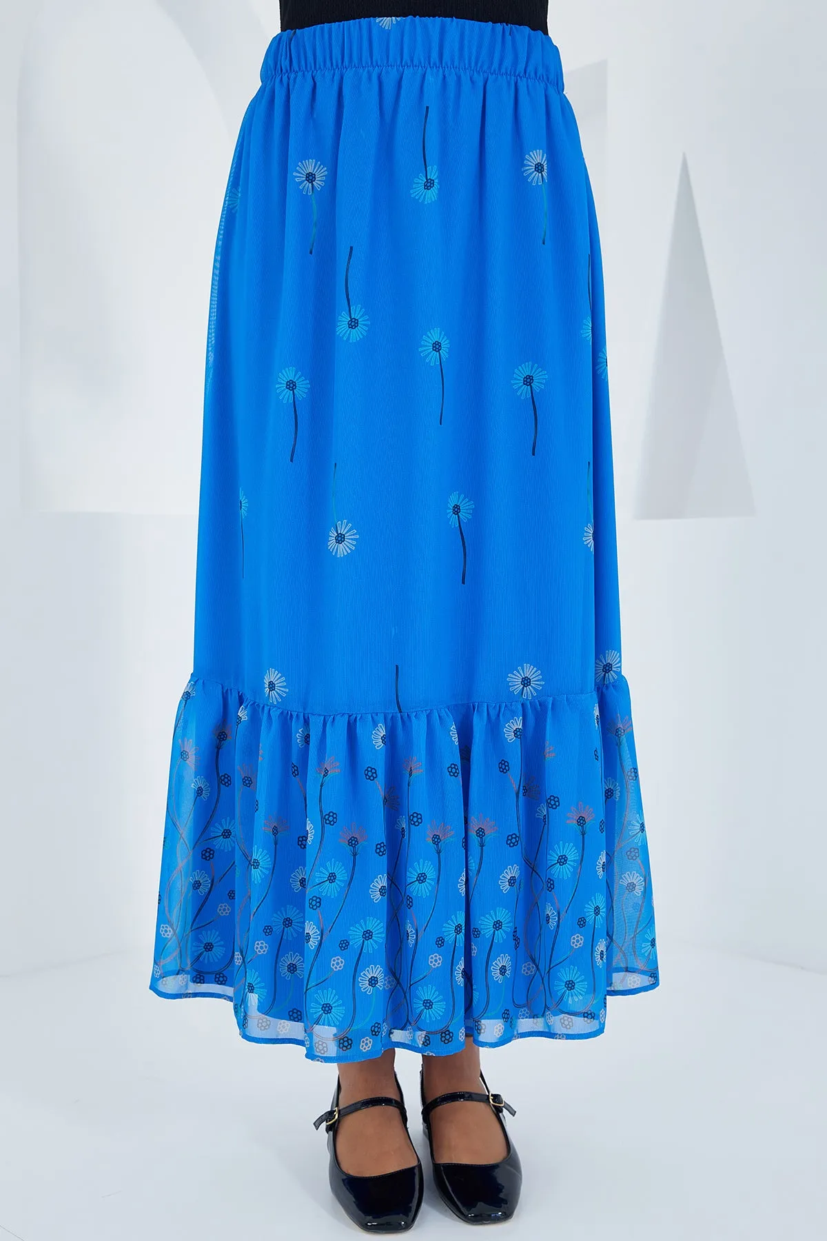 BGD Women Woman's Sax Patterned Chiffon Skirt 8010 - Avondale