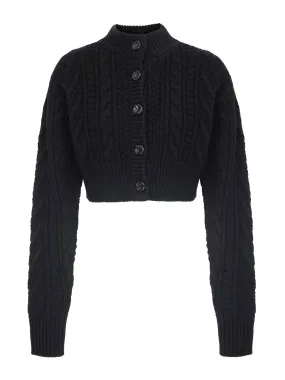 Black cable knit Aleph cardigan