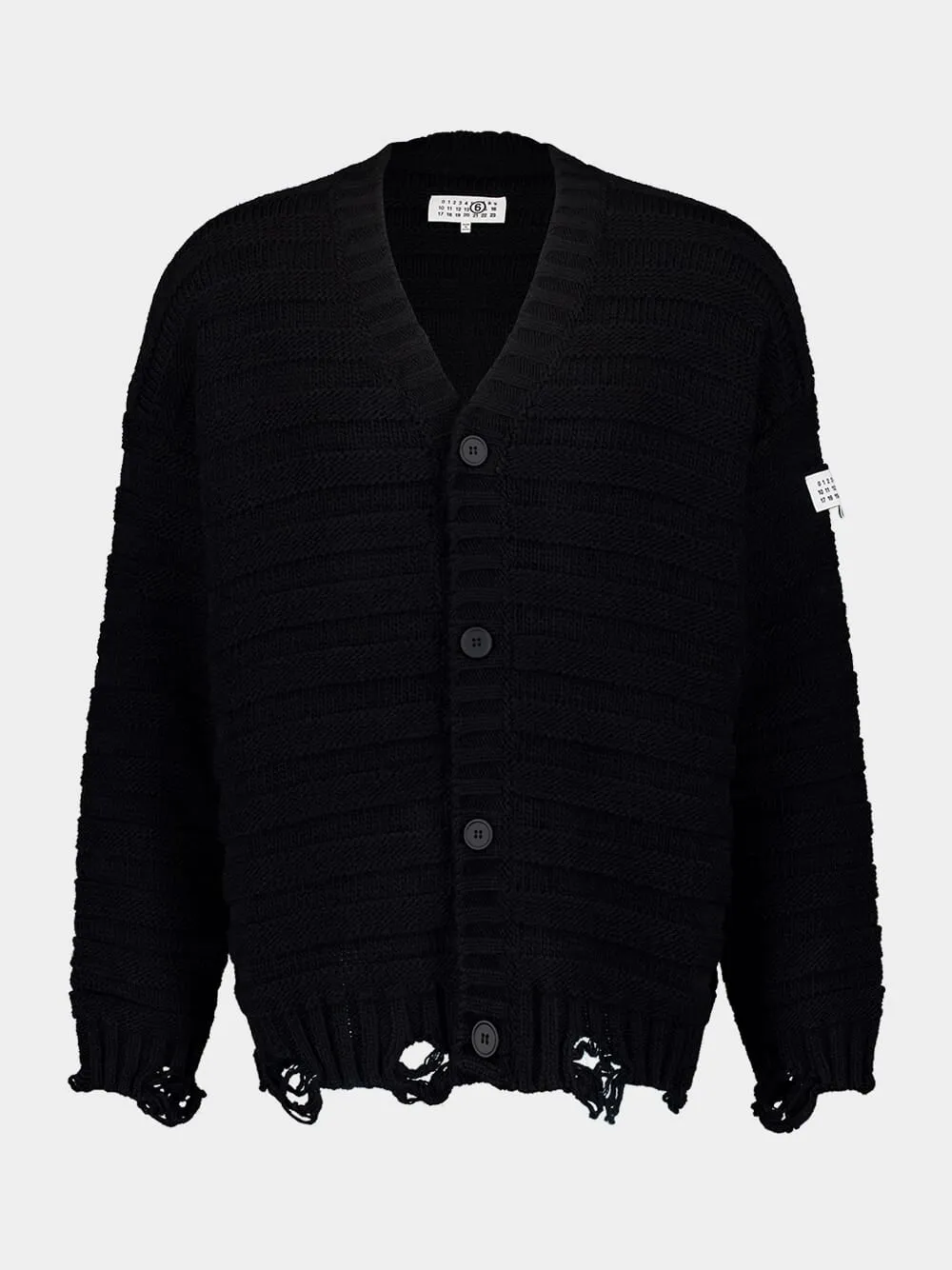 Black V-neck Knitted Cardigan