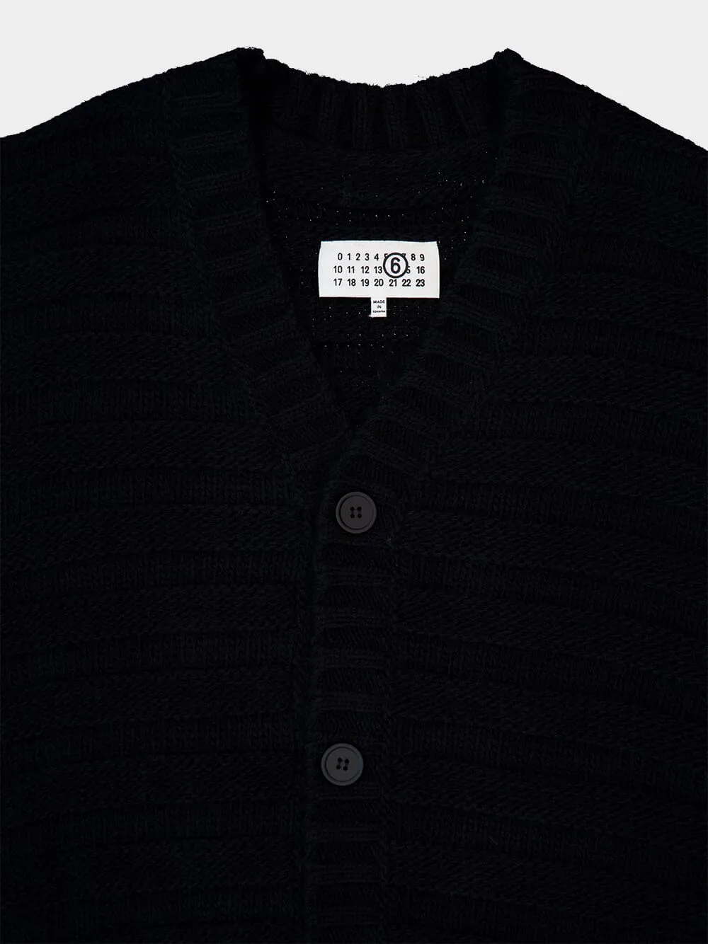Black V-neck Knitted Cardigan