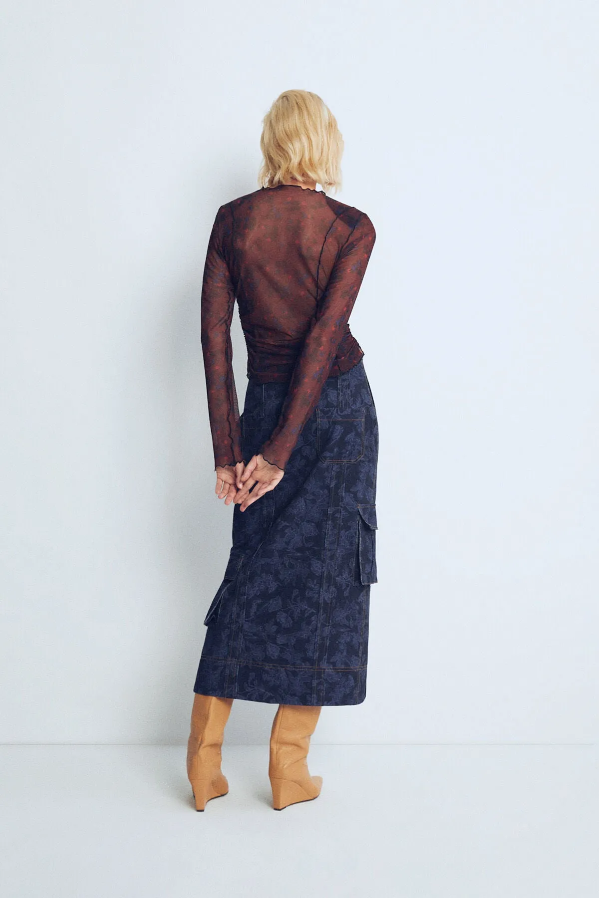 Blue Aurora Patterned Skirt