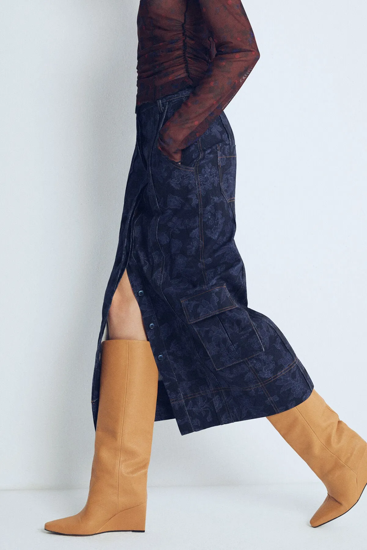 Blue Aurora Patterned Skirt