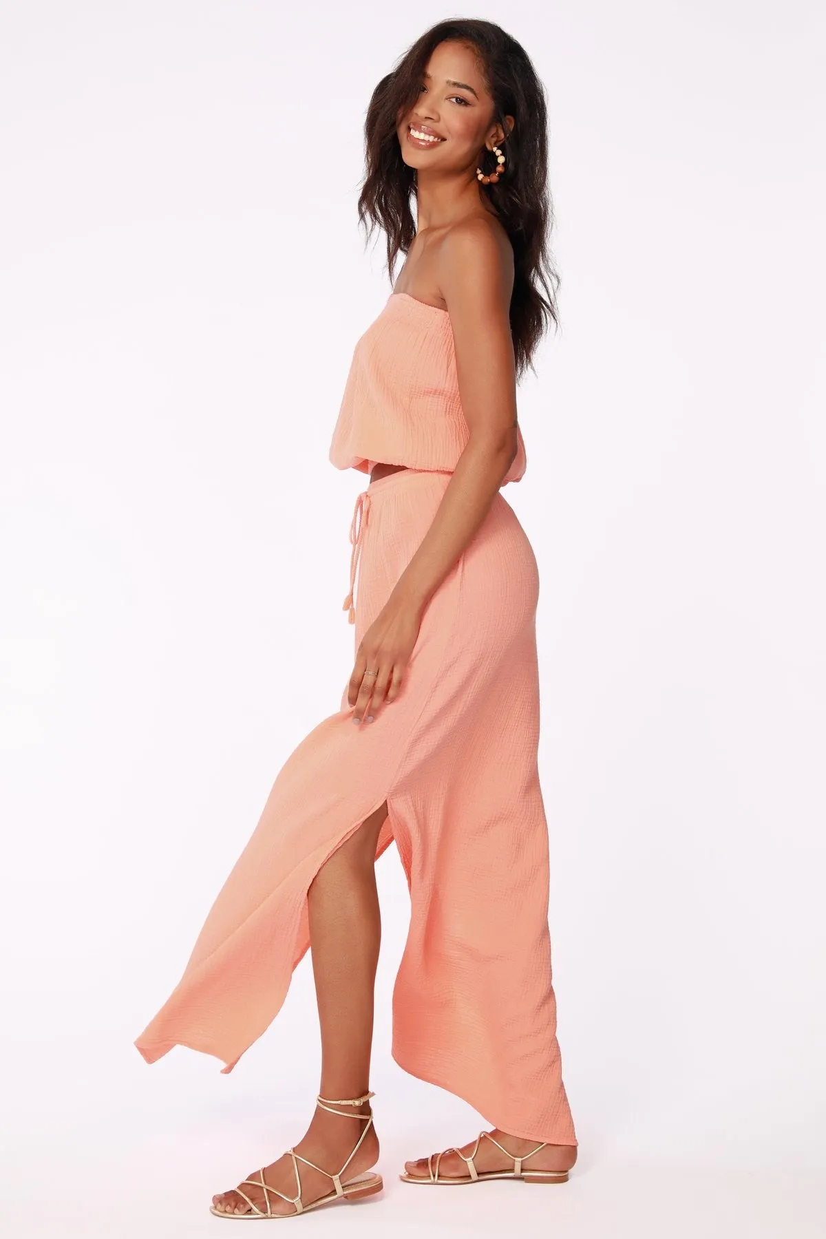 BOBI Gauze GRANDIN Maxi Slit Skirt