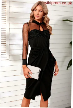 Bodycon Long Midi Dresses Blends collar Nathaly Sleeves Shirt Cotton Sexy Club Dresses