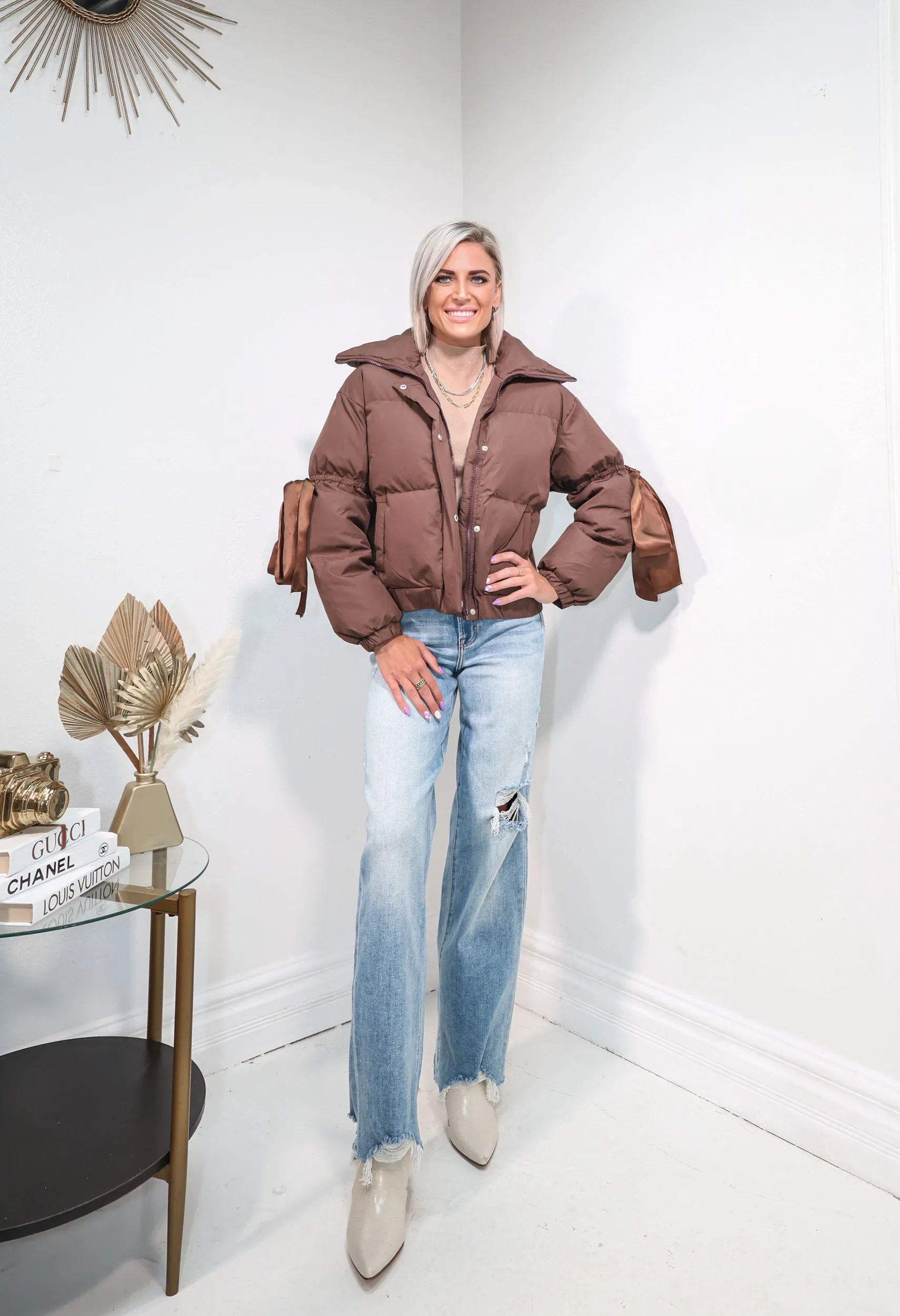 Bow It Out Puffer Jacket