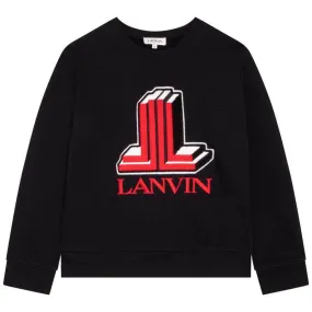 Boys Black 3D Logo Sweatshirt