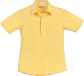 Boy's Short Sleeve Solid Dress Shirt - Banana